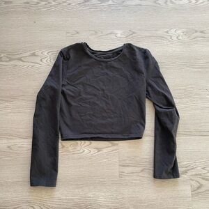 Vitality Black Long Sleeve Crop Top Basis - Midnight size M